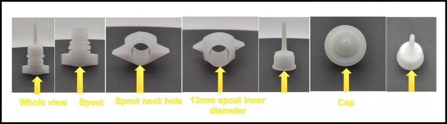 Characteristic of spouts for pouches doyapck and squeeze pouch cap (HL130D-A)